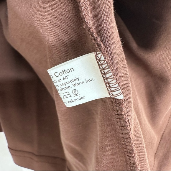 Eskandar Slope Shoulder Zip Up Sweatshirt Jacket Cotton One size Fits Most - Picture 5 of 7